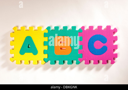 Interlocking foam letters: ABC Stock Photo