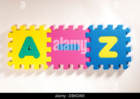 Interlocking foam letters: A-Z Stock Photo