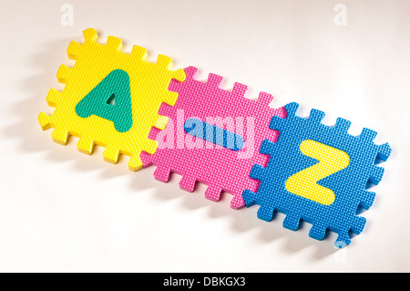 Interlocking foam letters: A-Z Stock Photo