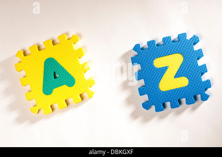 Interlocking foam letters: A Z Stock Photo