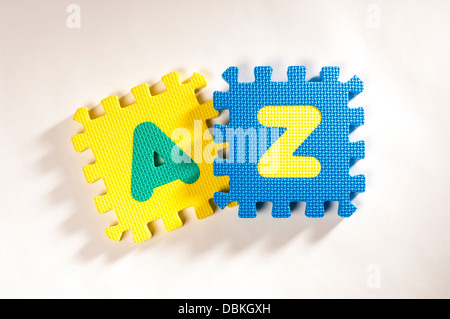 Interlocking foam letters: A Z Stock Photo