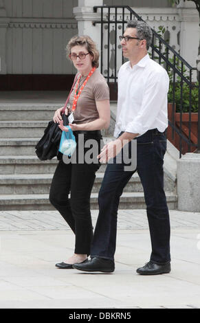 John Turturro and his wife Katherine Borowitz out shopping during the 46th Karlovy Vary International Film Festival Karlovy Vary, Czech Republic - 09.07.11 Stock Photo