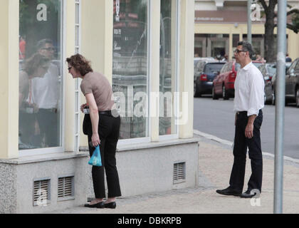 John Turturro and his wife Katherine Borowitz out shopping during the 46th Karlovy Vary International Film Festival Karlovy Vary, Czech Republic - 09.07.11 Stock Photo