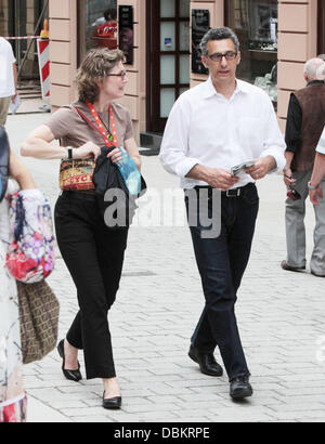 John Turturro and his wife Katherine Borowitz out shopping during the 46th Karlovy Vary International Film Festival Karlovy Vary, Czech Republic - 09.07.11 Stock Photo