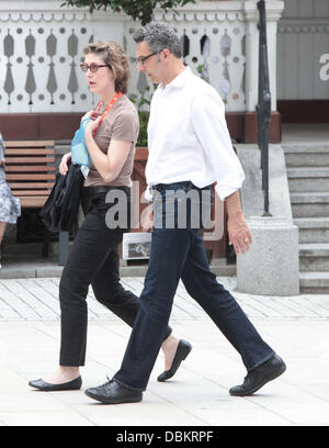 John Turturro and his wife Katherine Borowitz out shopping during the 46th Karlovy Vary International Film Festival Karlovy Vary, Czech Republic - 09.07.11 Stock Photo