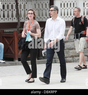 John Turturro and his wife Katherine Borowitz out shopping during the 46th Karlovy Vary International Film Festival Karlovy Vary, Czech Republic - 09.07.11 Stock Photo