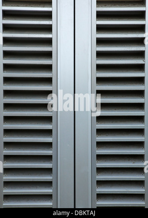 A pair of gray Steel vents on a building wall Stock Photo