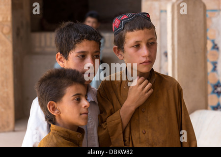 Afghan boys, Gazur Gah shrine, Herat, Afghanistan Stock Photo