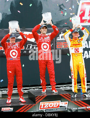 Scott Dixon, Dario Franchitti and Ryan Hunter-Reay Honda Indy Toronto  Canada - Toronto - 10.07.11 Stock Photo