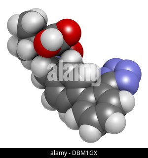 Valsartan high blood pressure (hypertension) drug. Inhibitor of angiotensin II receptor. Stock Photo