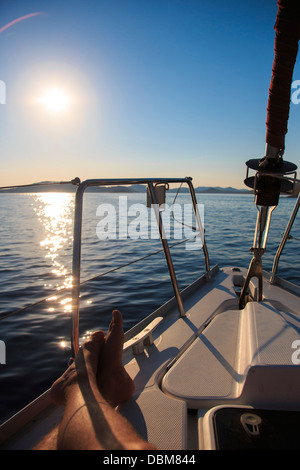 Sailboat at sunset, Dugi Otok, Dalmatia, Croatia