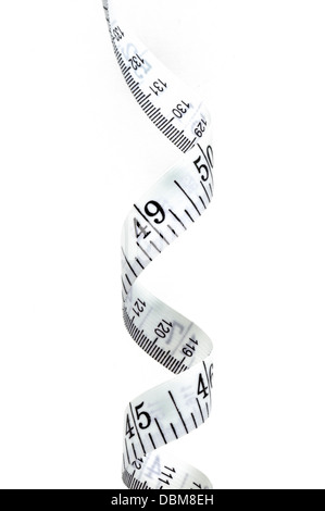 Tape measure isolated on a white background, vertical Stock Photo