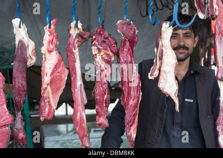 butcher's shop bazaar, Kabul, Afghanistan Stock Photo