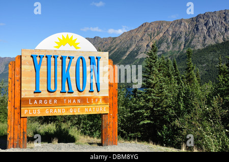 Yukon, Canada welcome sign Stock Photo