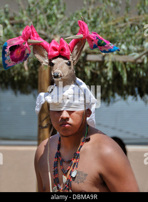 Cupa Day Festival, Pala Indian Reservation, Yaqui Deer Dancer Stock Photo