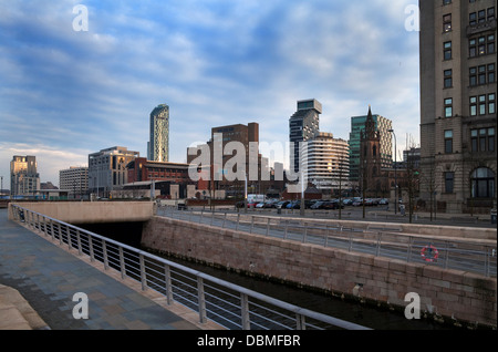 New Waterfront development - hotels and offices,  Near The Pier Head in Liverpool, Merseyside, England Stock Photo