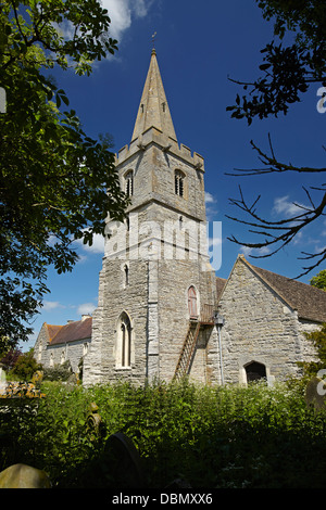 The church of St Andrew St Bartholemew at Ashleworth, Gloucestershire, England, UK Stock Photo