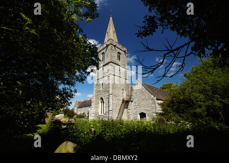 The church of St Andrew St Bartholemew at Ashleworth, Gloucestershire, England, UK Stock Photo