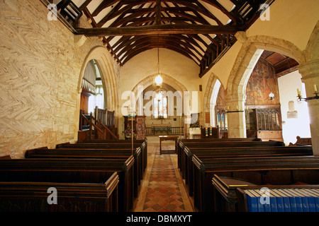 Inside the church of St Andrew St Bartholemew at Ashleworth, Gloucestershire, England, UK Stock Photo