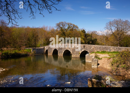 Dipping Bridge, over the Ogmore river, Merthyr Mawr, South Wales, UK Stock Photo