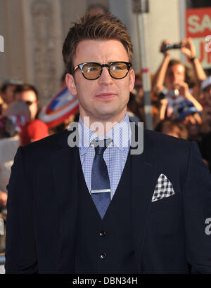 Chris Evans Los Angeles Premiere of 'Captain America:The First Avenger' at the El Capitan Theater - Arrivals Hollywood, California - 19.07.11 Stock Photo