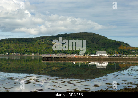 View across the Beauly Firth towards North Kessock with the jetty at Clachnaharry near Inverness Scotland Stock Photo