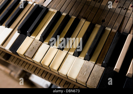 Used Piano keys, Regensburg, Bavaria, Germany Stock Photo