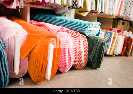 Rolls Of Fabric, Munich, Bavaria, Germany, Europe Stock Photo