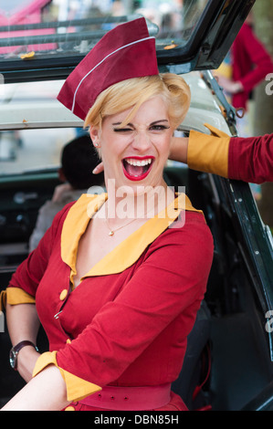 'Babs Cabs' girl at Goodwood Revival Stock Photo - Alamy