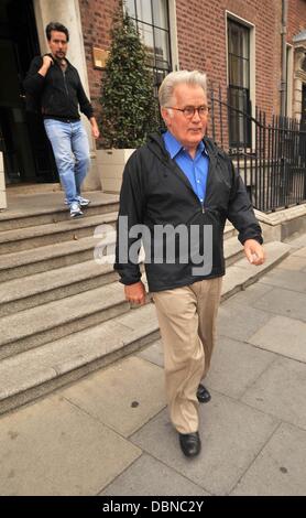 Martin Sheen and son Ramon Estevez leaving the Merrion hotel Dublin, Ireland - 25.07.11 Stock Photo