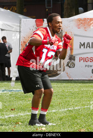 Deion Sanders EA Sports Madden NFL 12 Pigskin Pro Am football game held at  Bryant Park New York City, USA - 27.7.11 Stock Photo - Alamy