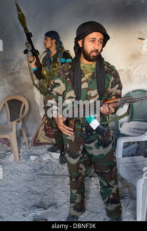 November 2, 2012 - Aleppo, Syria: Free Syrian Army fighters in Karm Al Jabal. Stock Photo