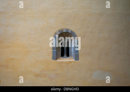 Iglesia de Santa Eulalia  de Abamia is a church in Asturias, Spain, in the vicinity of Covadonga. Pelagius of Asturias. Stock Photo