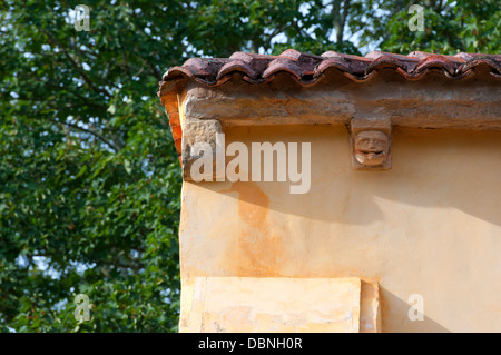 Iglesia de Santa Eulalia  de Abamia is a church in Asturias, Spain, in the vicinity of Covadonga. Pelagius of Asturias. Stock Photo