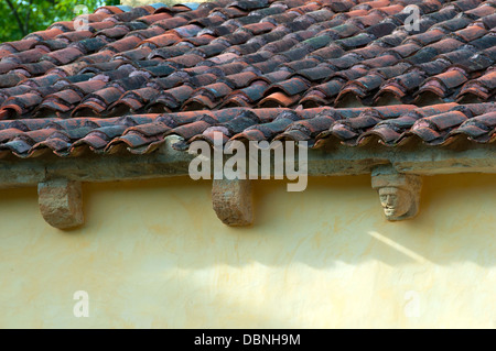 Iglesia de Santa Eulalia  de Abamia is a church in Asturias, Spain, in the vicinity of Covadonga. Pelagius of Asturias. Stock Photo