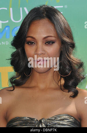 Zoe Saldana 2011 Teen Choice Awards held at Gibson Amphitheatre - Arrivals Universal City, California - 07.08.11 Stock Photo