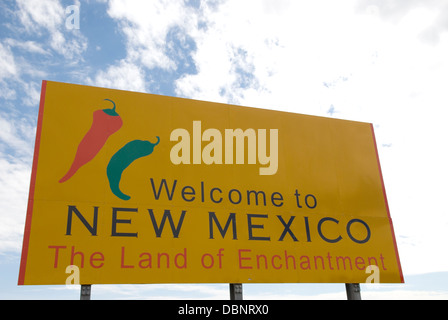 Welcome to New Mexico sign USA. Stock Photo