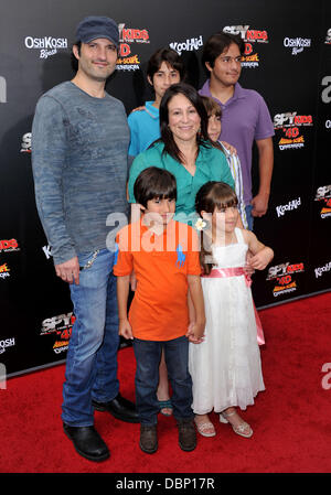 Robert Rodriguez and family 'Spy Kids: All The Time In The World 4D' Los Angeles Premiere  Los Angeles, California - 31.07.11 Stock Photo