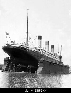 Southampton RMS Majestic in the Floating Dock probably 1932 Stock Photo
