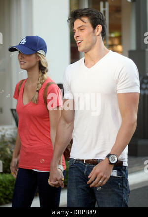 Adam Gregory  shops with his girlfriend at The Grove in Hollywood  Los Angeles, California - 12.08.11 Stock Photo