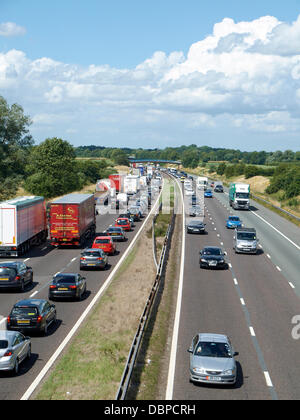 M6 Junction 17 motorway, looking North, in Sandbach Cheshire UK Stock ...