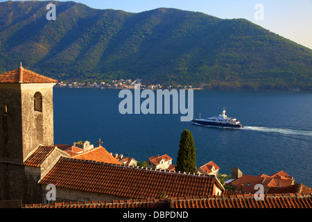 Kotor Bay, UNESCO World Heritage Site, viewed from Perast, Montenegro, Europe