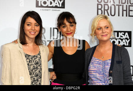 Aubrey Plaza, Rashida Jones and Amy Poehler 'Our Idiot Brother' - Los Angeles Premiere Held at The Cinerama Dome Hollywood, California - 16.08.11 Stock Photo