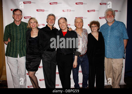 Mark Brokaw, Julie Halston, David Garrison, Charles Busch, Dan Butler, Marcia Jean Kurtz, and Richard Masur After party for Primary Stages World Premiere of  'Olive and the Bitter Herbs'  by Charles Busch, held at 48 Lounge. New York City, USA - 16.08.11 Stock Photo