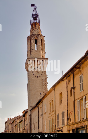 The clock tower of the Couvent des Augustins church, rue du Portail Matheron, Avignon, Vaucluse, France Stock Photo