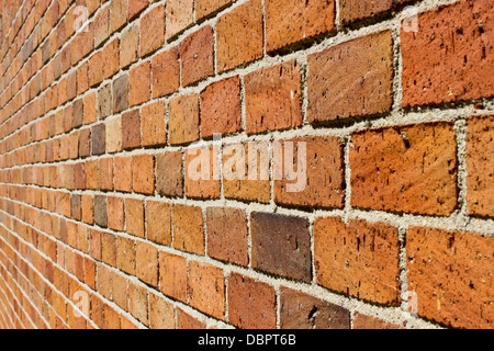 perspective of a red brick wall Stock Photo