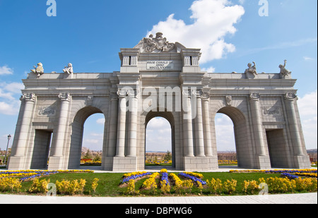 Puerta de Alcala in scale  in Europa Park,Torrejon de Ardoz, Madrid Stock Photo