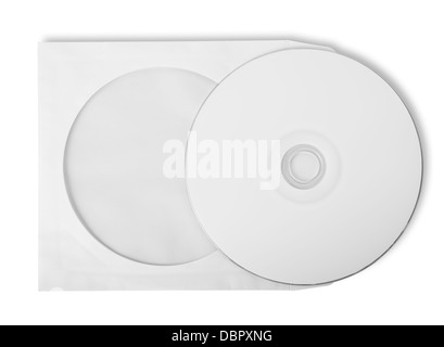 CD with paper case isolated on white background Stock Photo