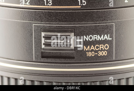 Photographic objective closeup macro 180-300mm Stock Photo