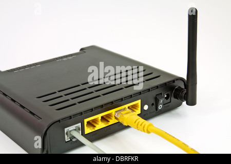 Desktop Home ADSL modem on a white background Stock Photo